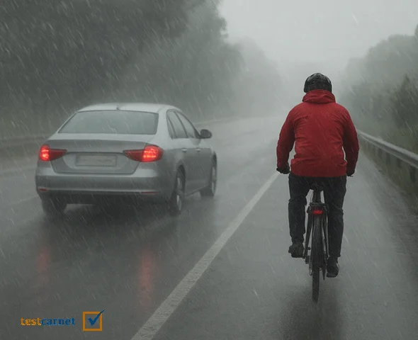 Cuando llueve o hay viento, ¿por qué hay que tener más precaución con los ciclistas?