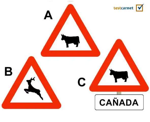 Los animales tienen preferencia de paso en el lugar indicado con…